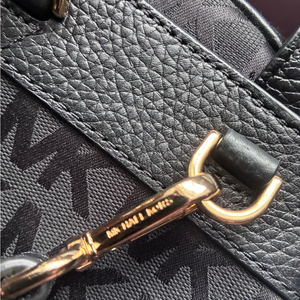 Michael Kors Black and Gold Logo Backpack - Picture 7 of 8